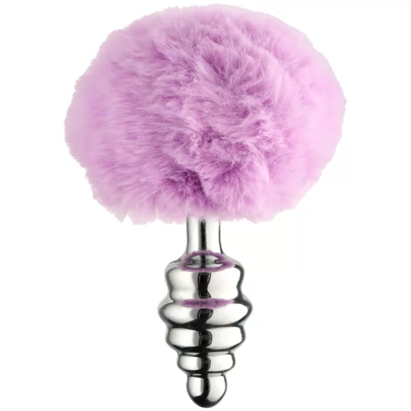 Alive BDSM Line Purple Fluffy Twist Metal Butt Plug M