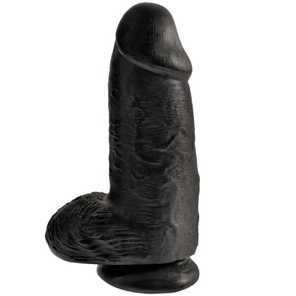 King Cock Chubby Dildo med Kugler 23 cm - Black Black