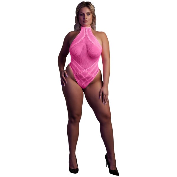 Ouch! Glow in the Dark Neon Pink Body Plus Size - Pink - Plus size Pink Plus size