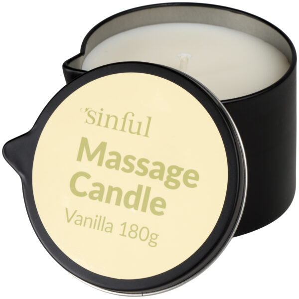 Sinful Vanilje Massagelys 180 g - Hvid Hvid