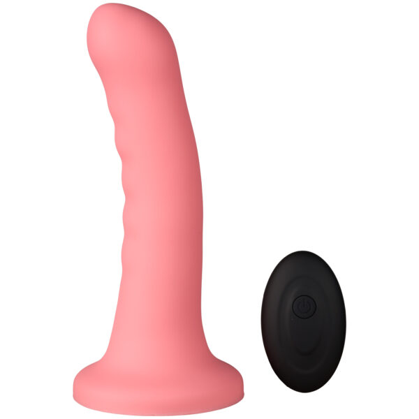 baseks Please Vibrerende Strap-On Dildo 17,2 cm - Koral Koral