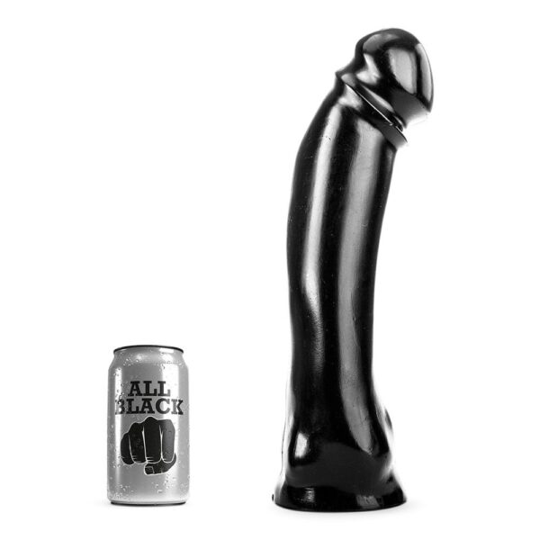 All Black 50  -  Stor Dildo med knæk Sort