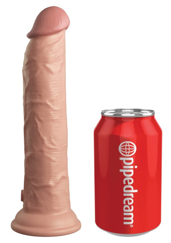 9â Vibrating + Dual Density Silicone Cock with Remote hudfarvet lys