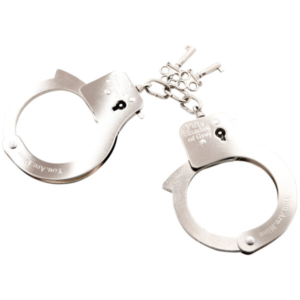 Fifty Shades of Grey You Are Mine Metal Handcuffs - Silver Silver