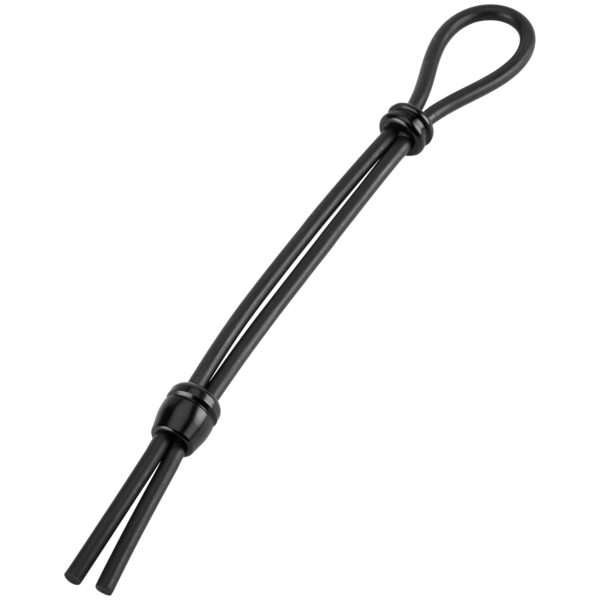 Malesation Cock-Grip Dobbelt Lasso Penis Ring - Sort Sort