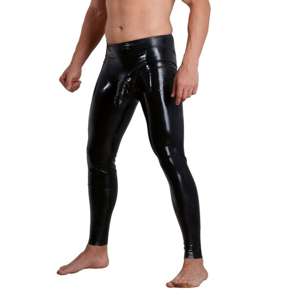 Late X Latex Bukser med Penis Sleeve Mænd - Black - L Black L