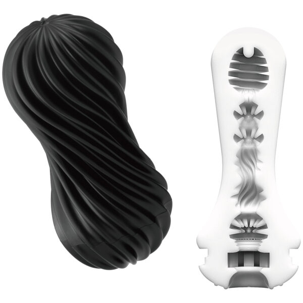 TENGA Flex Rocky Masturbator - Black Black