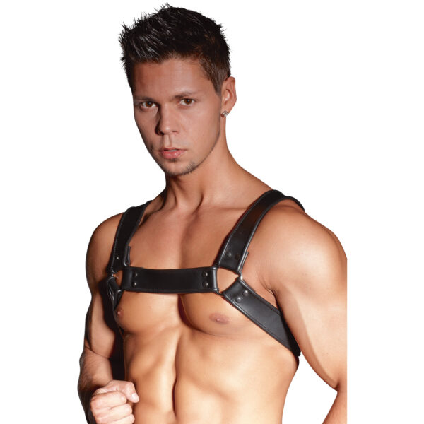 Zado Læder Bryst Harness Mænd - Black - One Size Black One Size