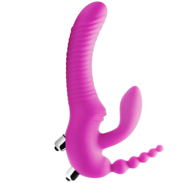 Strap U Regal Rider Vibrerende Triple G Strap-On Dildo - Rosa Rosa