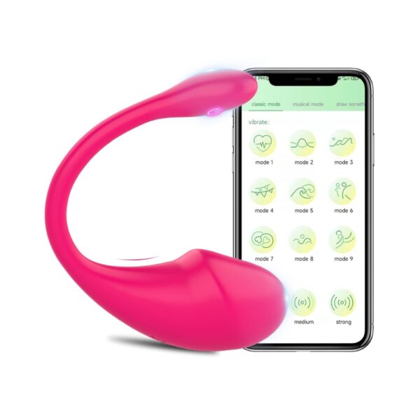 Rejsevenlig Vibrator Æg med App-styring Pink