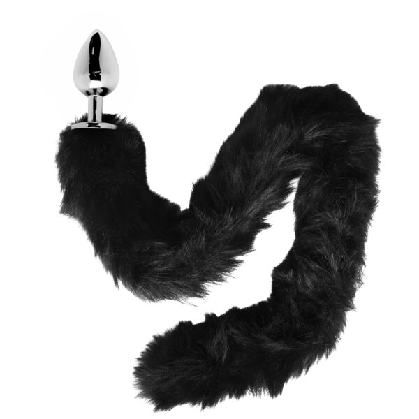 Furry Fantasy Black Panther Tail Butt Plug - Sølv Sølv