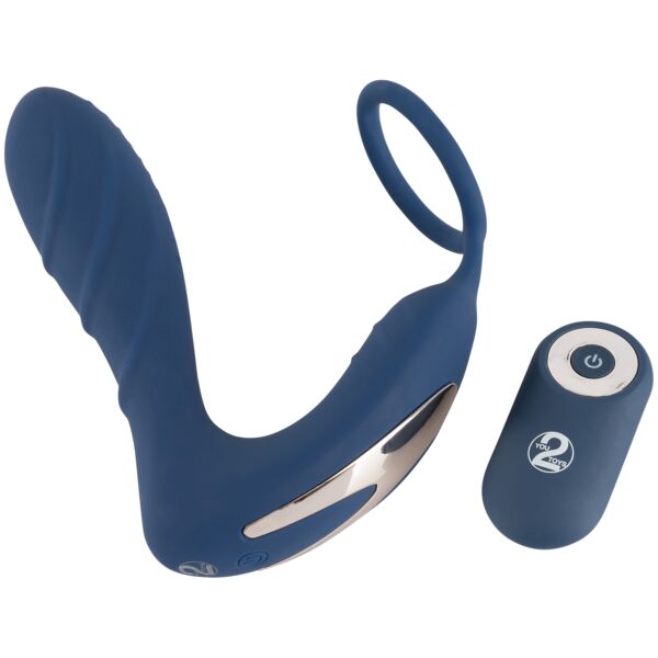 You2Toys Vibrerende Prostata Stimulator med Penisring - Blue Blue