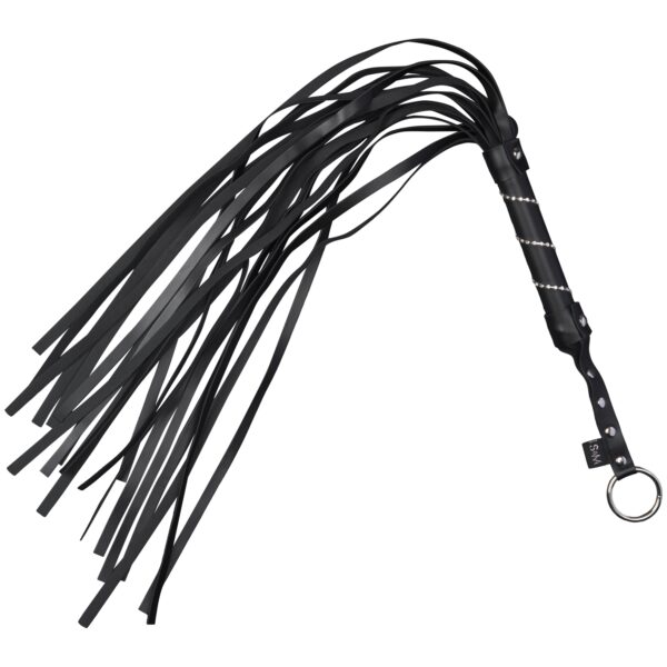 Sex & Mischief Flogger med Rhinsten 77 cm - Sort Sort