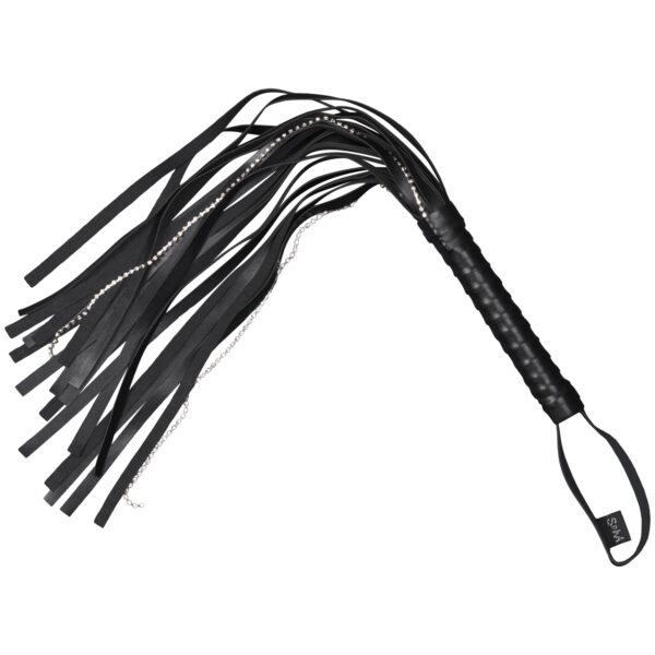 Sex & Mischief Crystal Whip Flogger 60,5 cm - Sort Sort