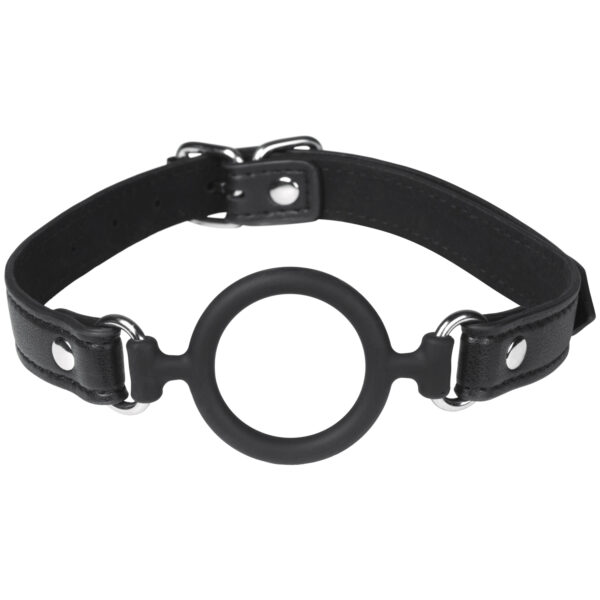 obaie Silikone O-ring Gag i Kunstlæder - Black Black