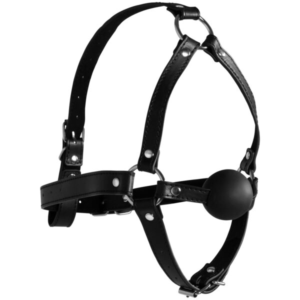 Ouch! Xtreme Hoved Harness med Solid Ball Gag - Sort Sort