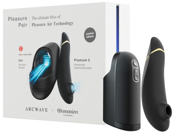 Legetøjssæt "Pleasure Pair" med Arcwave masturbator Ion og Womanizer Premium 2 sort