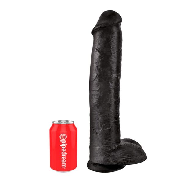 King CockÂ® Sort Dildo Med Kugler 38 Cm  38 cm