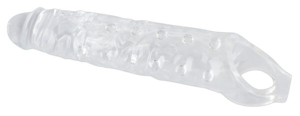 Penishylster Penis sleeve med testikelring, nopper transparent