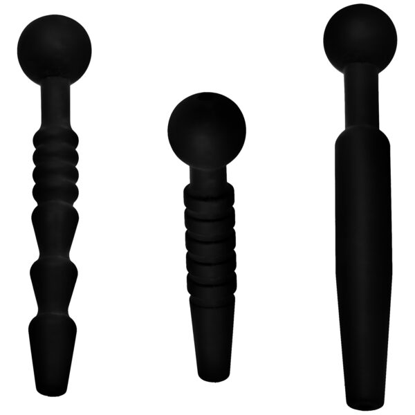 Master Series Dark Rods Penis Plug Sæt - Black Black