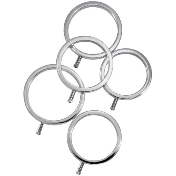 ElectraStim ElectraRings Solid Metal Cock Rings 5 pcs - Silver Silver