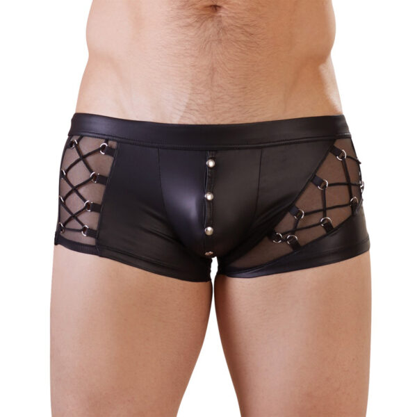 NEK Wetlook Boxershorts med Knapper - Black - S Black S