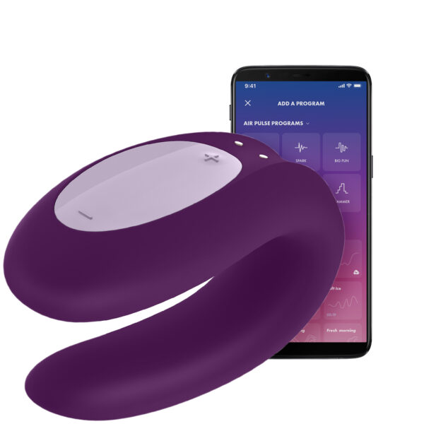 Satisfyer Double Joy App-Styret Par Vibrator - Lilla Lilla