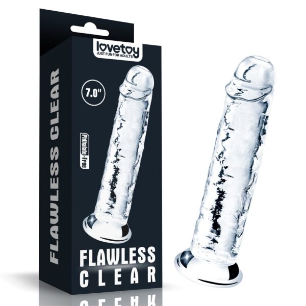 LOVETOY FLAWLESS DILDO 18CM - GENNEMSIGTIG