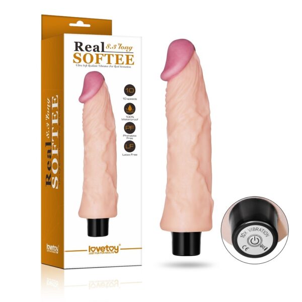 LOVETOY REAL SOFTEE VIBRATING DILDO 22CM