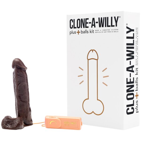 Clone-A-Willy Plus Balls DIY Homemade Dildo Clone Kit Deep Skin Tone - Brown Brown