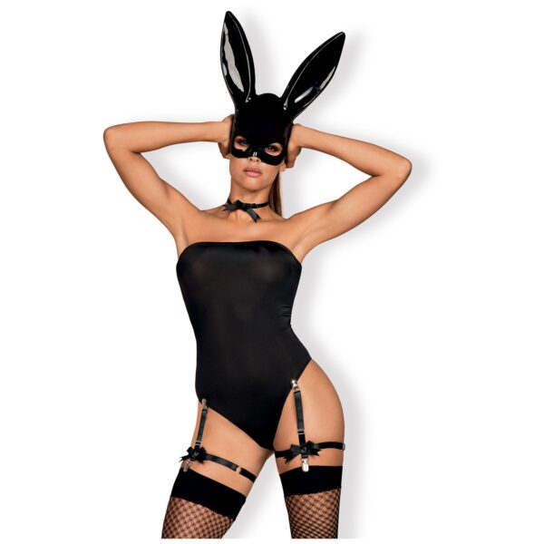 Obsessive Bunny Bodystocking Kostume - Sort - L/XL Sort L/XL