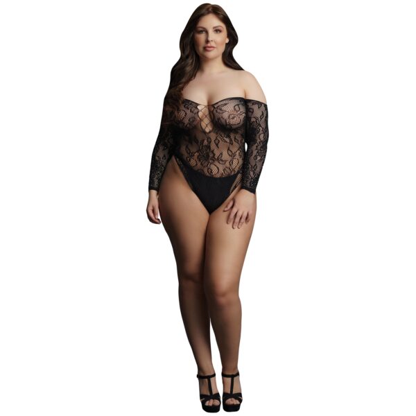 Le Désir Bundløs Rhinsten Teddy Plus Size - Sort - Plus size Sort Plus size