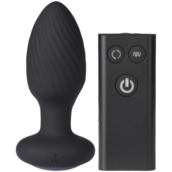 Nexus Tornado Fjernbetjent Roterende Anal Plug - Black Black