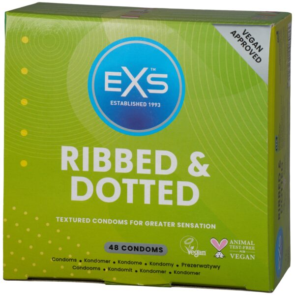 EXS Ribbed & Dotted Kondomer 12 stk - Klar Klar