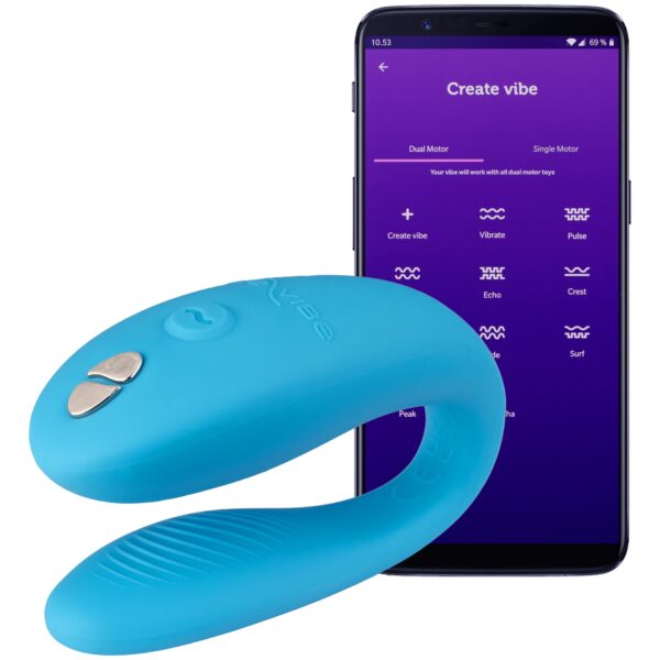 We-Vibe Sync GO App-styret Par Vibrator - Blå Blå