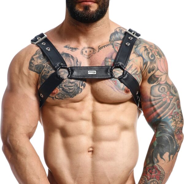 MaleBasics DNGEON Cross Chain Harness - Black - One Size Black One Size