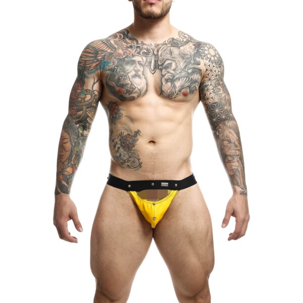 MaleBasics DNGEON Peekaboo Jock - Yellow - One Size Yellow One Size