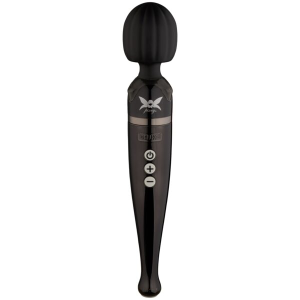 Pixey Deluxe Chrome Kraftfuld Opladelig Massager - Black Black