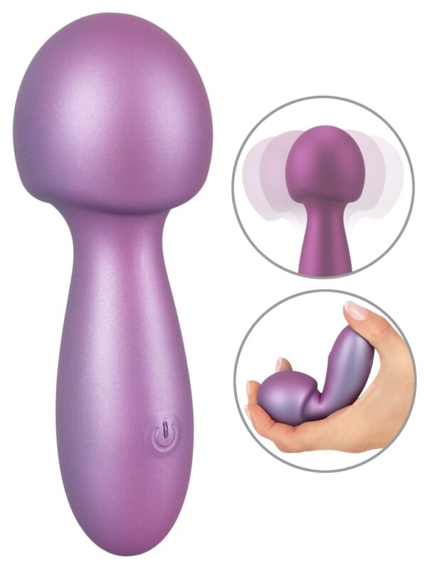 Massagestav "Flexible Mini Wand" i metallisk glansfuldt look rosa