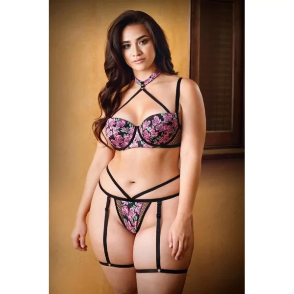 Plus pige Antoinette Bra Set With Removable Garter Straps