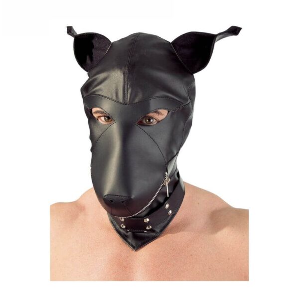 Fetish Collection - Dog Mask Sort og sølvfarvet