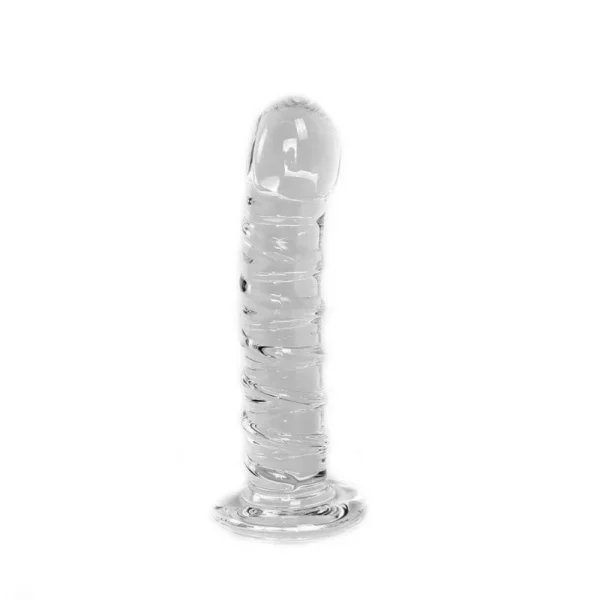 Glas dildo - Clear Penis Swirl