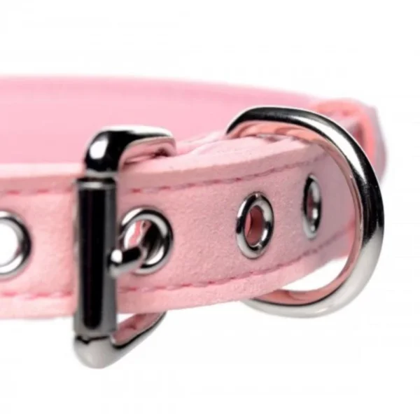 Golden Kitty Collar With Cat Bell - Pink/Silver