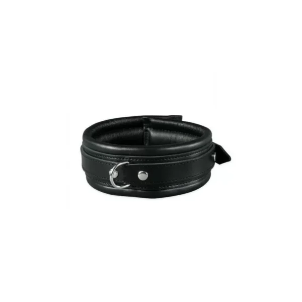 Halsbånd Leather Collar 5 cm - Black