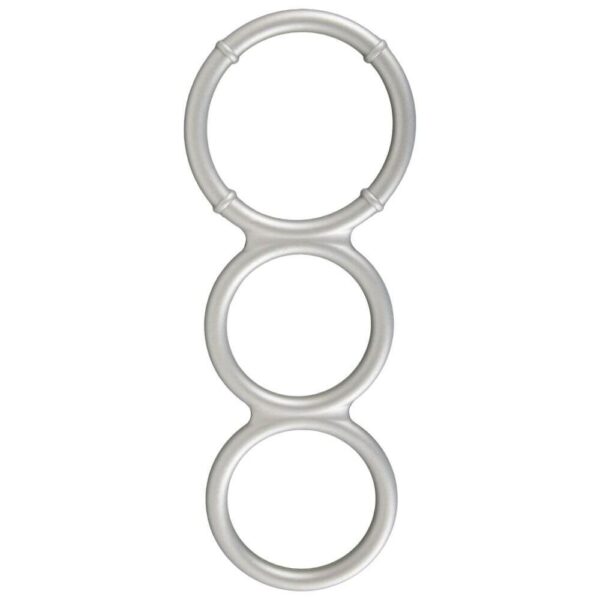 You2Toys - Metallic Silikone Triple Cock & Ball Ring Metallisk