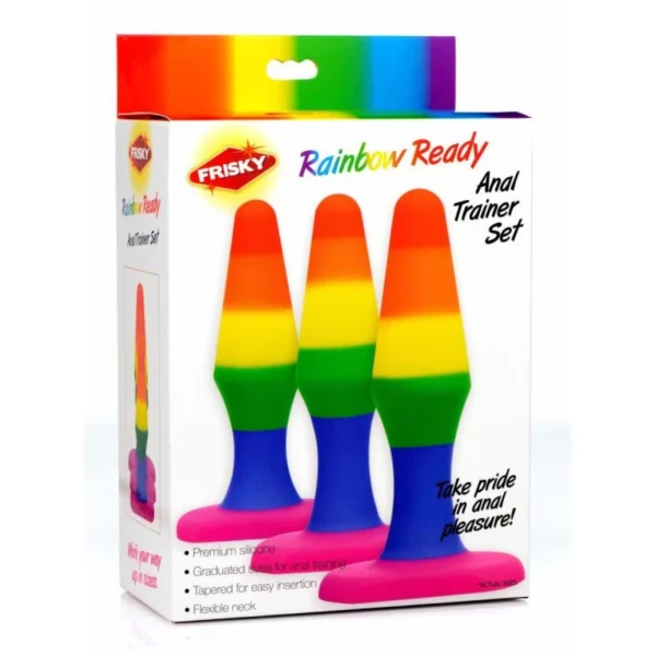 Rainbow Silicone 3-Piece Anal Buttplug Sæt