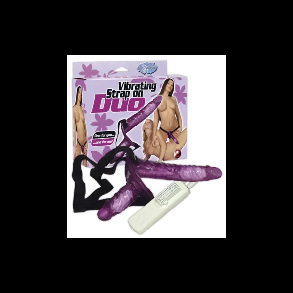 Double Vibrator Strap On - Purple