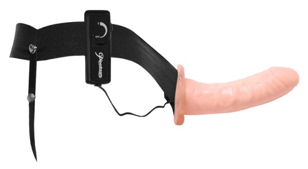 Vibrating Hollow Strap-On hudfarvet lys