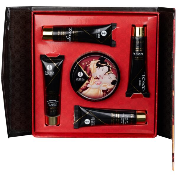 Shunga Geisha&apos;s Secrets Collection Sparkling Strawberry Wine Intim Massage Sæt - Mixed colours Mixed colours