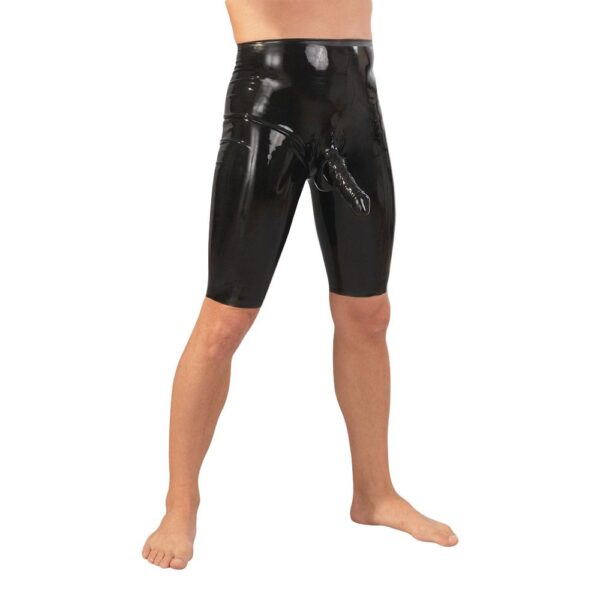 Late X Latex-bukser  -  Cykelshorts til ham Sort 2XL